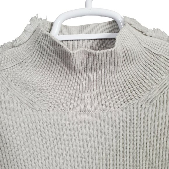 Dorothee Schumacher 5 Size XL Sweater Cashmere Ribbed Knit Fringe Mock Neck Luxe - Picture 8 of 12